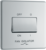 Newlec British General FPC15 Nexus Flatplate Screwless Polished Chrome 10A 3 Pole Fan Isolator Switch by Newlec (NEWLEC-BG-FPC15-Shopify_1)