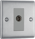 BG NBS62 Nexus Isolated co-axial,1 gang Brushed Steel Satellite Socket Outlets