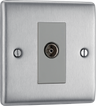 BG NBS62 Nexus Isolated co-axial,1 gang Brushed Steel Satellite Socket Outlets by British General (BG-NBS62-Shopify-SA_1)