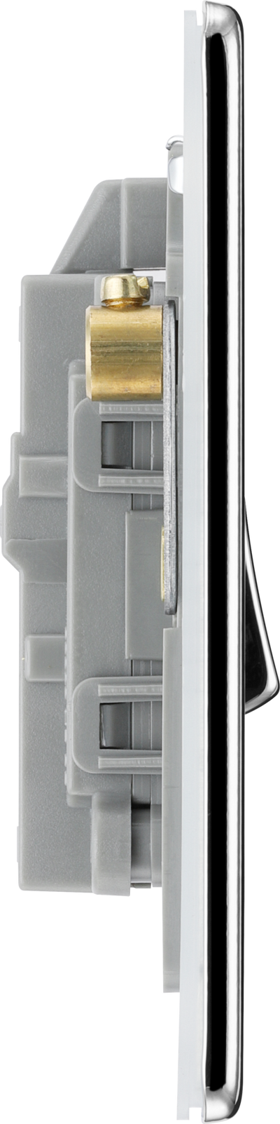 BG Electrical FPC31 Nexus Screwless Flat-Plate Single Switch Polished Chrome Neon 2 Way 20A