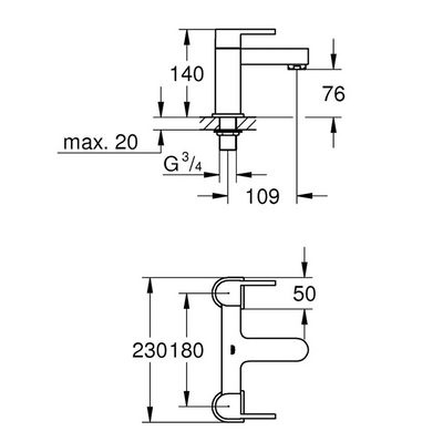 Grohe Plus Bath Mixer Tap - Chrome - 25132003