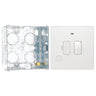 BG Evolve Pearlescent White 13A Switched Spur + Neon PCDCL52W with 35mm Steel Back Box