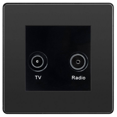 BG Evolve Black Chrome TV & FM Socket PCDBCTVFMB
