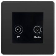 BG Evolve Black Chrome TV & FM Socket PCDBCTVFMB by BG Evolve (BG-PCDBCTVFMB)