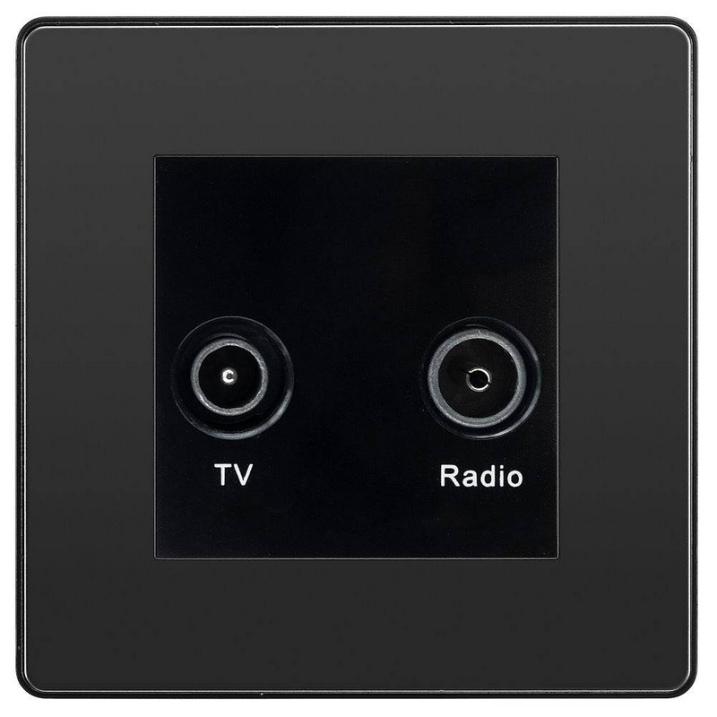 BG Evolve Black Chrome TV & FM Socket PCDBCTVFMB
