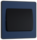BG PCDDB12WB Matt Blue Evolve 1 Gang 20A 16AX 2 Way Wide Rocker Light Switch - Black Insert