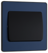 BG PCDDB12WB Matt Blue Evolve 1 Gang 20A 16AX 2 Way Wide Rocker Light Switch - Black Insert by British General (BG-PCDDB12WB-Shopify-SA_1)