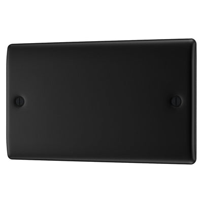 BG Nexus Matt Black Double Blanking Plate NFB95 with 35mm Steel Back Box