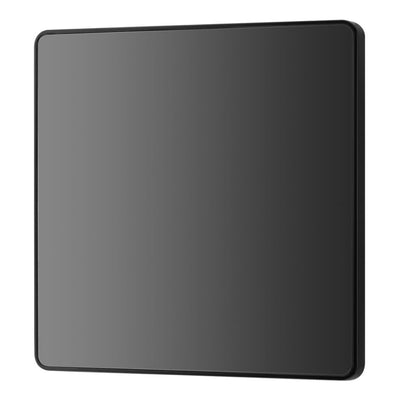 BG Evolve Black Chrome Single Blank Plate PCDBC94B with 35mm Steel Back Box