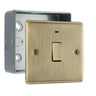 BG Nexus Antique Brass 20A 2 Pole Neon Switch with Surface Pattress Back Box by British General (BG-NAB31+MC501)