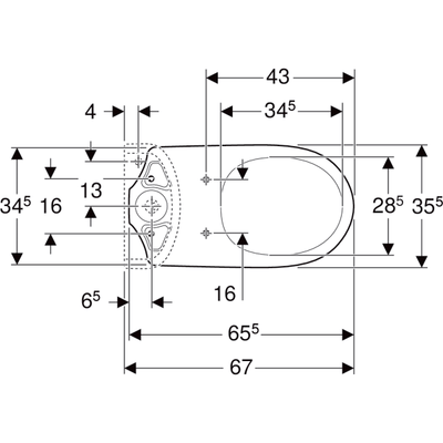 Geberit Selnova 360mm Close Coupled Pan - 501.041.00.6 by Geberit (Geberit-501.041.00.6)