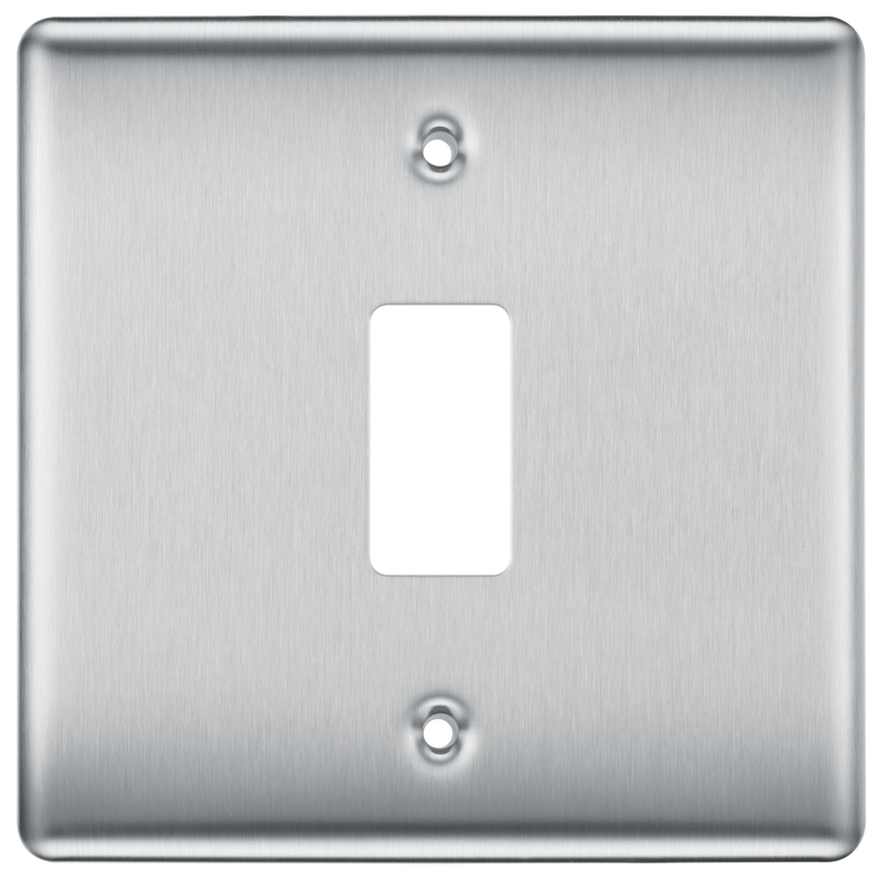 BG RNBS1 Nexus Grid Brushed Steel 1 Module Front Plate