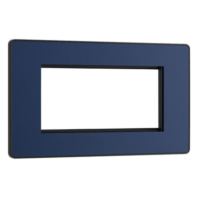 BG Evolve Matt Blue 4 Gang Secondary Telephone Socket, Screw Terminal - Black Insert