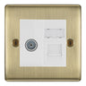 BG Nexus Antique Brass TV Aerial & RJ45 CAT6 Data Socket - White Insert by British General