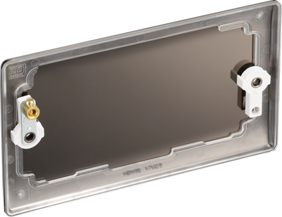 BG NBN95 Nexus Metal Black Nickel 2 Gang Blanking Plate