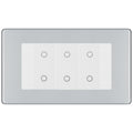 BG Nexus Screwless Polished Chrome Triple Secondary Touch Dimmer Switch - White Insert