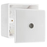 BG Electrical Single Isolated Co-Axial TV Socket Outlet & 50mm Pattress Back Box by British General (BG-862+877)