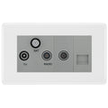 BG White Moulded TV/FM/SAT + Return & 1 Gang Tel - Screened Triplex Socket NWM68G