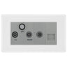BG White Moulded TV/FM/SAT + Return & 1 Gang Tel - Screened Triplex Socket NWM68G by British General (BG-NWM68G)