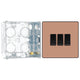 BG Evolve Polished Copper 3 Gang 20A 16AX 2 Way Light Switch PCDCP43B with 35mm Steel Back Box