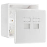 BG Electrical Double RJ45 Telephone Socket (Screw) & 50mm Pattress Back Box by British General (BG-8RJ45/2+877)