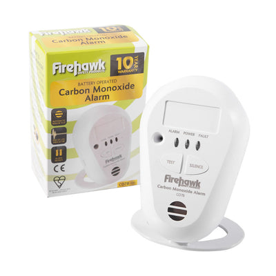 10 Year Longlife Battery LED Carbon Monoxide Alarm - Firehawk CO7B-10Y by Firehawk (Safelincs-FICO7B10Y)