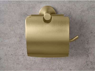 Corby Harrogate Toilet Roll Holder with Cover in Brushed Brass