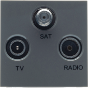 BG Nexus Grey EMTVFMSATG Triplexed TV/ FM DAB/ SAT TV Outlet Euro Module Satellite by British General (BG-EMTVFMSATG)