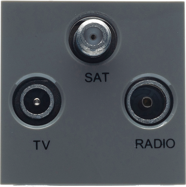 BG Nexus Grey EMTVFMSATG Triplexed TV/ FM DAB/ SAT TV Outlet Euro Module Satellite