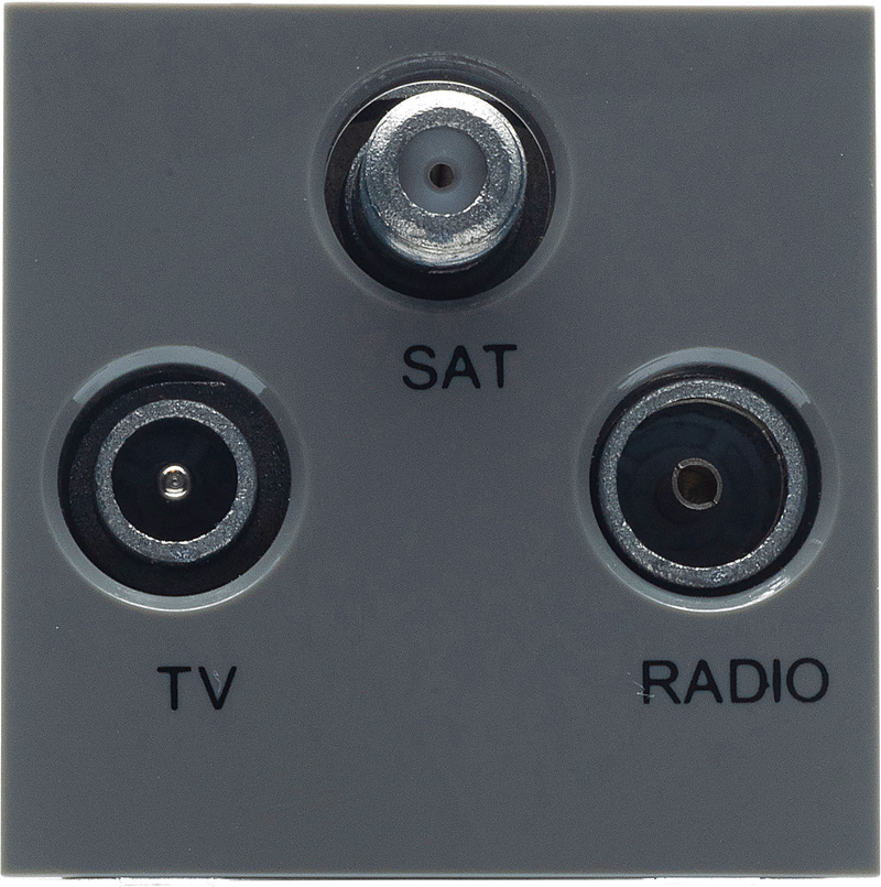 BG Nexus Grey EMTVFMSATG Triplexed TV/ FM DAB/ SAT TV Outlet Euro Module Satellite