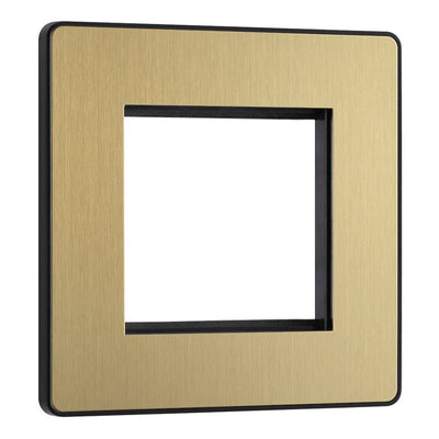 BG Evolve Satin Brass 45W USB Wall Socket Euro Module USB-A & C - Black Insert