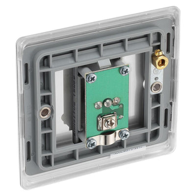 BG Nexus Brushed Steel Single Isolated Co-Axial Socket NBS62 with 35mm Steel Back Box