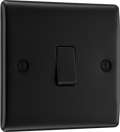 BG NFB12 Nexus Metal Matt Black 1 Gang 20A 16AX 2 Way Plate Switch