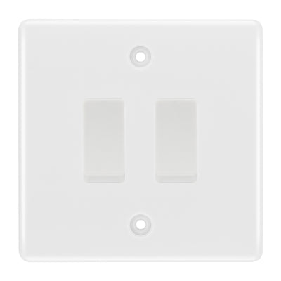 BG White 2 Gang Intermediate Light Switch Custom Grid Switch by British General (BG-NEXUS-WM-2G-CUSTOM-2x INT SWITCH)