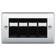 BG Nexus Polished Chrome 4 Gang RJ45 Cat5e Data Socket Black Inserts