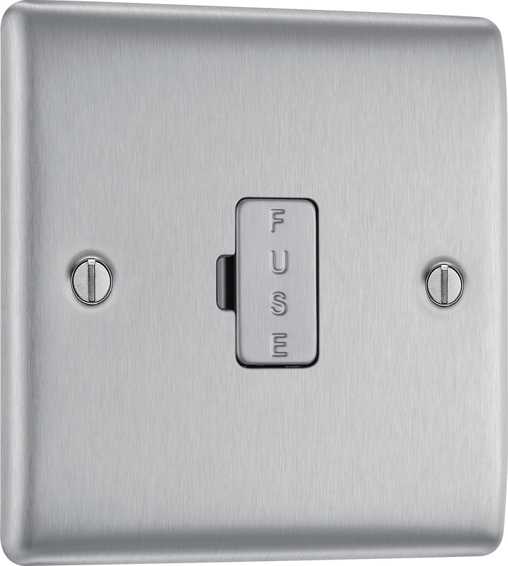 NBS54 Front - This 13A fused and unswitched connection unit from British General provides an outlet from the mains containing the fuse ideal for spur circuits and hardwired appliances.