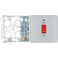 BG Screwless Polished Chrome 45A DP Single Plate + Neon FPC74 with 35mm Steel Back Box