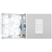 BG Evolve Brushed Steel RJ45 Cat6 Data Outlet PCDBSRJ451W with 25mm Steel Back Box