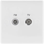 BG 866 Moulded Round Edge | White | 2 Gang Diplex TV and FM Socket by British General (BG-866)