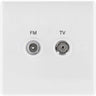 BG 866 Moulded Round Edge | White | 2 Gang Diplex TV and FM Socket by British General (BG-866)