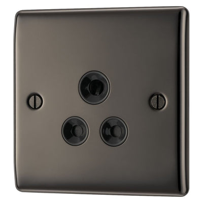 BG Nexus Black Nickel 5A Unswitched Round Pin Socket NBN29B and 25mm Steel Back Box