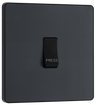 BG Evolve PCDMG14B Matt Grey 10AX 1 Way Press Switch - Black Insert by British General (BG-PCDMG14B-Shopify-SA_1)