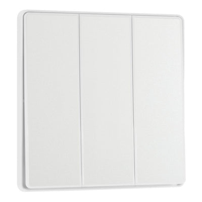 BG Evolve Pearlescent White 3 Gang 2-Way Edge to Edge Rocker Switch PCDCL43EW with 35mm Steel Back Box