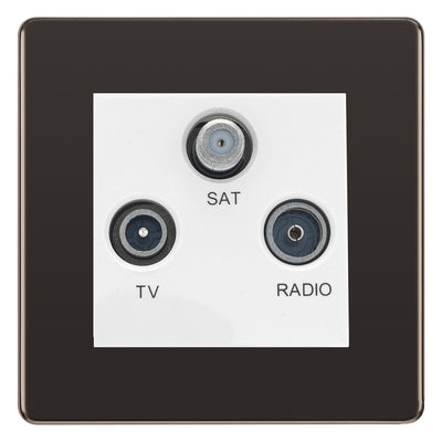 BG Nexus Screwless Black Nickel TV/FM/SAT Socket FBN67W by BG Nexus (BG-FBN67W)