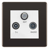 BG Nexus Screwless Black Nickel TV/FM/SAT Socket FBN67W by BG Nexus (BG-FBN67W)