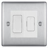 BG Nexus Metal Brushed Steel 20A Double Pole Switch & 13A Fused Spur Plate | White Insert by British General