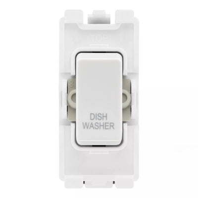 BG RRDWW White 20A DP Appliance Grid Switch Labelled Dish Washer by British General (BG-RRDWW+R30)