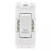 BG RRDWW White 20A DP Appliance Grid Switch Labelled Dish Washer by British General (BG-RRDWW+R30)