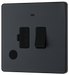PCDMG52B Front - This Evolve Matt Grey 13A fused and switched connection unit from British General with power indicator provides an outlet from the mains containing the fuse, ideal for spur circuits and hardwired appliances.