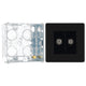 BG Screwless Matt Black 2 Gang Coaxial TV Socket FFB61 with 35mm Steel Back Box
